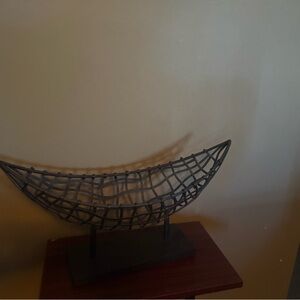 Modern Black Wire Sculpture